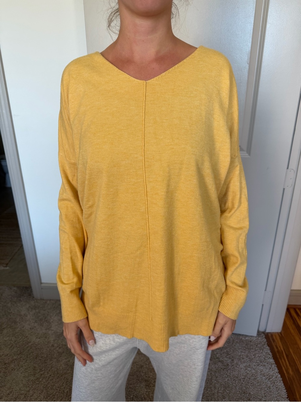 Dreamers Sunny Yellow V-Neck Knit Top